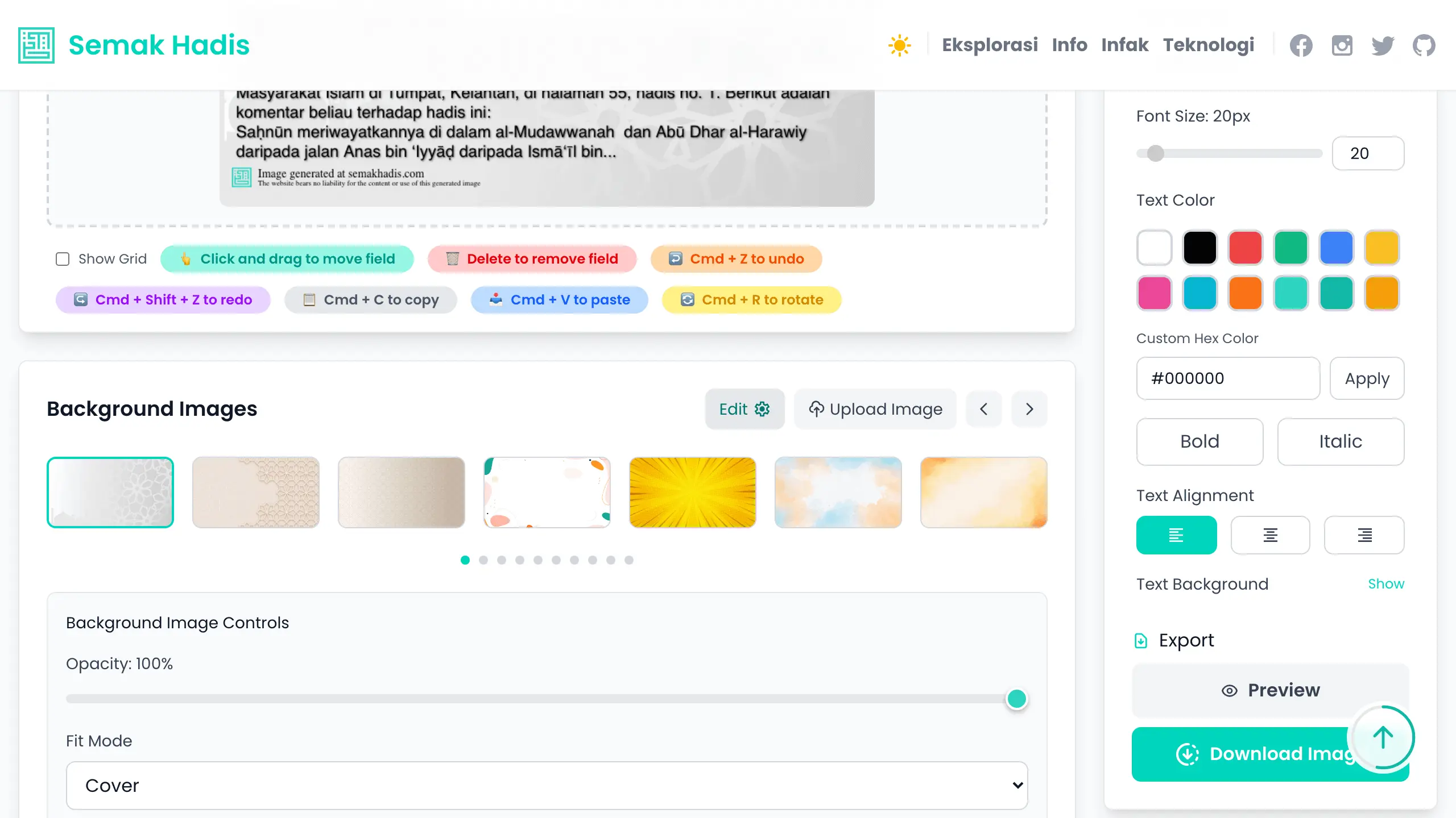 Langkah 3: Tambah Imej Latar